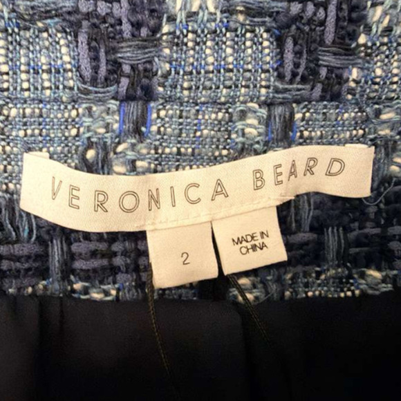 Veronica Beard Blue Multi Tweed Cutaway Dickey Jacket Blazer Size 2 NWT - Picture 8 of 16